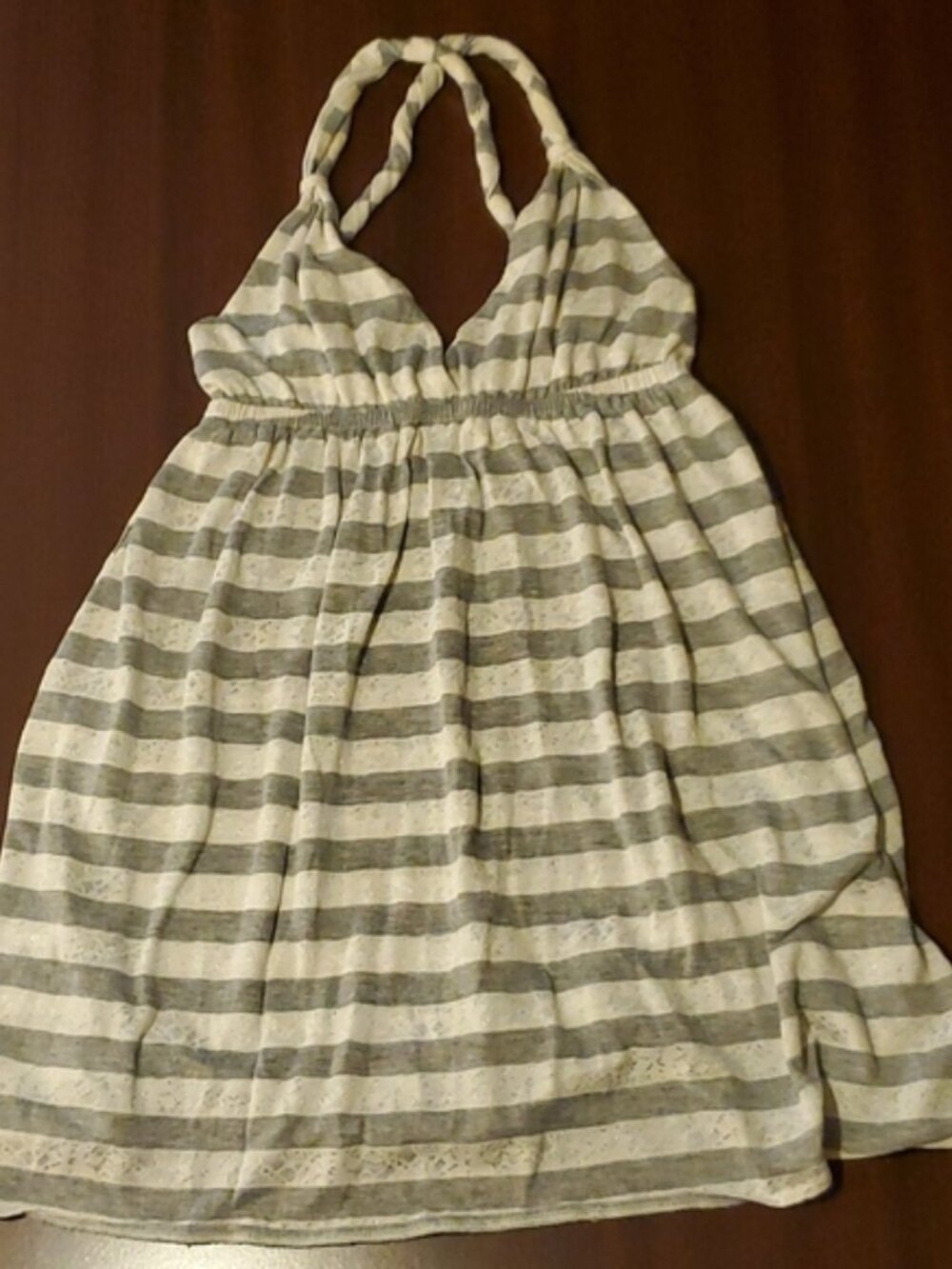Xhilaration Grey and White striped Dress size M